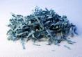 woad-dyed shredded paper
